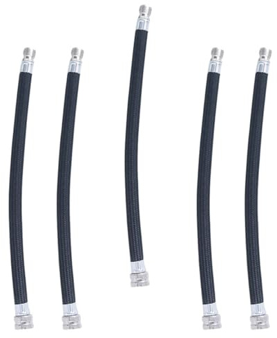 Alipis Tubo di Prolunga Gonfiabile per Pompa Aria Bicicletta Set da 5 Pezzi Tubo Flessibile Nero Resistente Senza Odori Compatibile per Pneumatici e Palloni Accessorio Leggero e