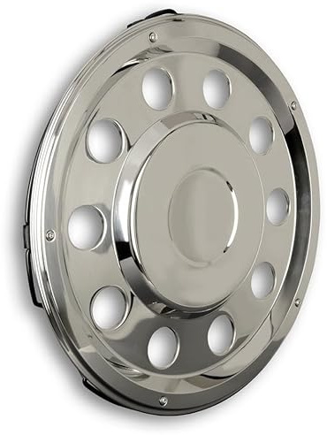 Copricerchio dritto in acciaio inox da 22,5 pollici - compatibile con Volvo FH FM FMX con cerchi in acciaio da 22,5, copricerchi, copriruota per camion