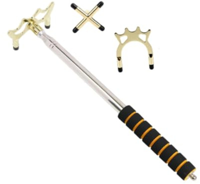 QUILSTM Puente de Taco de Billar con Cabeza telescópica Que Proporciona Estabilidad y Durabilidad Durante el Juego. Accesorio para Taco de Billar. Juego de Interior, Oro, 35cm