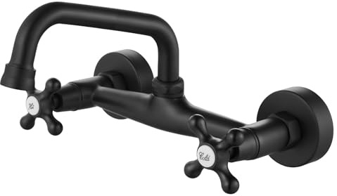 Airuida 8 Inch Center Matte Black Wall Mount Kitchen Sink Faucet