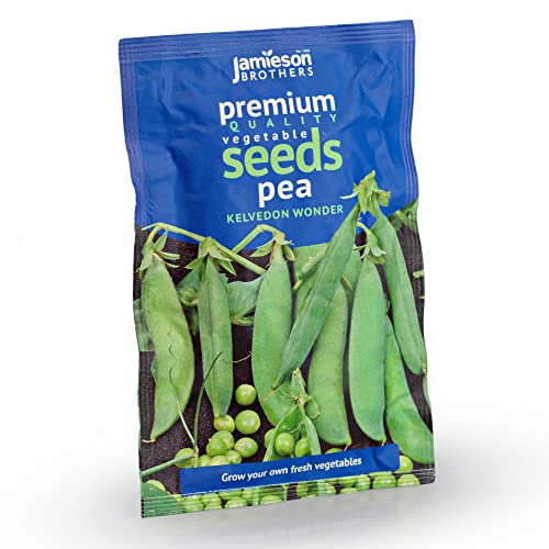 Jamieson Brothers® Pea Kelvedon Wonder Vegetable Seeds (Approx. 54 Seeds) - Premium Quality Seeds to Grow Your Own Food at Home, in The Garden Or at The Allotment