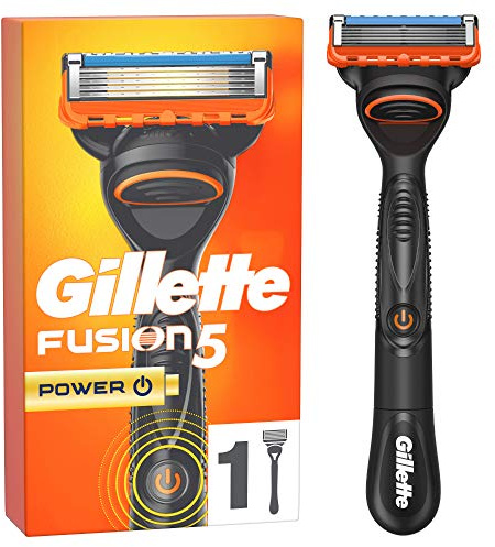 Gillette Fusion 5 Power Nassrasierer Herren, Rasierer + 1 Rasierklinge mit 5-fach Klinge, Geschenk Männer