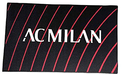 AC Milan Tappeto con Antiscivolo, Rosso/Nero, 70X110