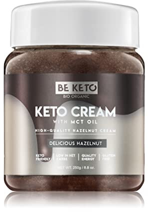 BeKeto Keto Crema de Avellana con aceite MCT para untar, a base de plantas, para alimentos veganos, aptos para cetogénicos, sin gluten, 250 g