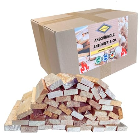 BAVAFIRE Anzündholz, Kaminholz 13,3kg - Anmachholz ofenfertig aus natürlicher Kiefer, Fichte & Tanne - Brennholz für Kamin, Feuerstellen und Feuerschale- PEFC-Zertifiziert & kammergetrocknet