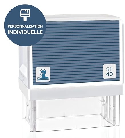 stempel-fabrik Tampon encreur entreprise avec adresse personnalisé SF40 57×21 mm (6 lignes) Tampons encreurs, tampon entreprise, cachet entreprise avec coussin encreur (bleu foncé)