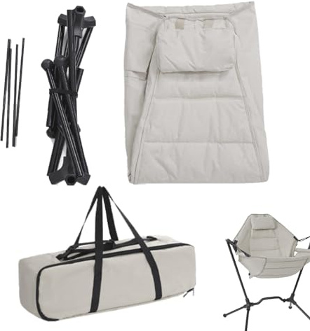 Genérico Mecedora Hamaca para Niños - Mecedora Portátil con Respaldo Alto para Exteriores | Silla de Senderismo para Acampar, Mecedora portátil y Ajustable para Patio, salón, Exterior, Picnic