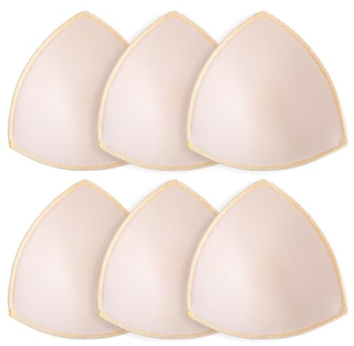 3 Pairs Bra Pads Inserts Removable Sports Bra Inserts Bras Cups Insert Padding Replacement Triangle Breast Enhancers For Dresses Swimsuits Bikini Bathing Suit A B C Cup Available