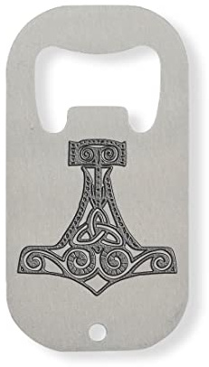 Mjolnir Hammer Of Thor Norse Symbol Stainless Steel Bottle Opener Silver