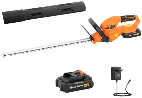 Outsunny Tagliasiepi a Batteria 18V Batteria 2Ah Lama 51cm Arancione
