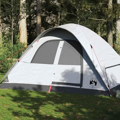 Kaloriko Tienda de campaña familiar de cúpula impermeable blanca oscura para 6 personas, tienda de campaña transpirable con mosquitera, antesala integrada, tienda de trekking ligera para exteriores