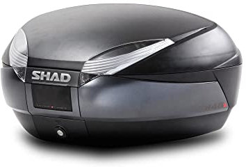Shad D0B48100 Top-Case mit Universal Halter und Rückstrahler, 48 Liter, Schwarz