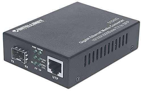 Intellinet 510493 Gigabit Ethernet to SFP Media Converter, 10/100/1000Base-TX to SFP slot, empty