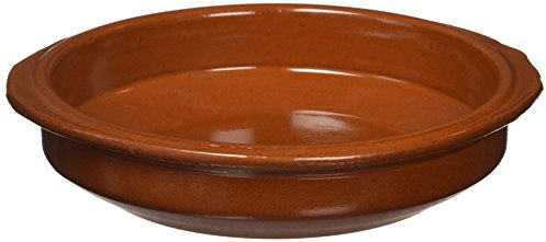 Fackelmann Traditionell lergryta, rustik keramisk gryta, lämplig för gas och elektrisk spis, mikrovågsugn och ugn, naturlig färg, 16 cm diameter, kant 4 cm, 1 st