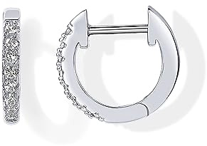 PAVOI 14K White Gold Plated Post Cubic Zirconia Cuff Earring Huggie Stud