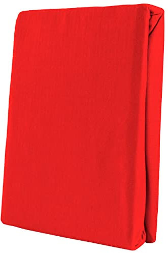 Leonado Vicent - Classic Spannbettlaken Bettlaken 100% Baumwolle Jersey Spannbetttuch in vielen Farben & Größen, Maße Spannbettlaken:180 x 200 cm - 200 x 200 cm, Farbe Spannbettlaken:Rot