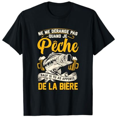 Chemise de pêcheur Homme Papa pêcheur Cadeau pêcheur Biere T-Shirt