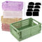 5 Pcs Collapsible Storage Crates, Foldable Crates Storage Boxes, Plastic Storage Baskets with Handle, Stackable Storage Boxes for Shelves Desk Bathroom Home Organising (1 Large & 4 Small)