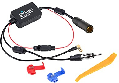 Vecys FM/AM DAB DAB+ Bilantenn Signalförstärkare Booster DIN Female till DIN Male till SMB Female Right Angle Adapter 12V Car Radio Signalförstärkare