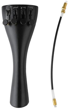 Saitenhalter Für Violine, 11cm/4,3 Zoll Classic Violin Saitenhalter Original Ebenholz Saitenhalter Violine Geige Tailgut Tailcord mit 4 Feinstimmer Sets Für 1/8 3/4 4/4 Violine