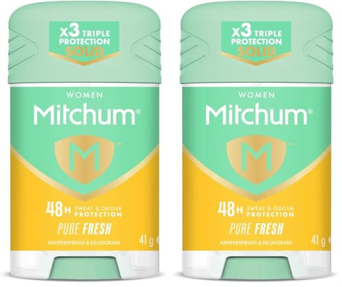 Mitchum Women Triple Odor Defense 48HR Protection Deodorant Stick & Antiperspirant (41g) Pure Fresh, Dermatologist Tested,41 g (Pack of 2)