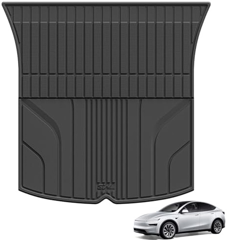 3W Alfombrilla Maletero de Coche para Tesla Model Y 2025 2026 Juniper/2020-2024, TPE Alfombrillas Maletero para Todo Tipo de Clima para Model Y, Admite Perros, Accesorios