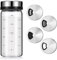 Gjinxi Salière et poivrière avec trous de versement réglables, en verre transparent, résistant à l'humidité, distributeur d'épices pour assaisonnement, pique-niques (200 ml)