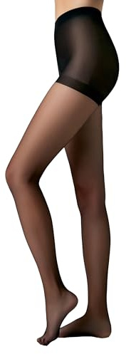 Conte elegant - Medias Para Mujeres - Medias Balance Efecto Push Up 15DEN - Contorno de vientre, cintura alta levantamiento de glúteos, Pantys de material suave y fino - Negro - Talla 2