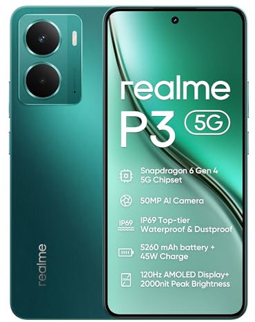realme P3 5G 512GB 12GB Starlight Green Europe+NFC RMX5079 EU AMZ