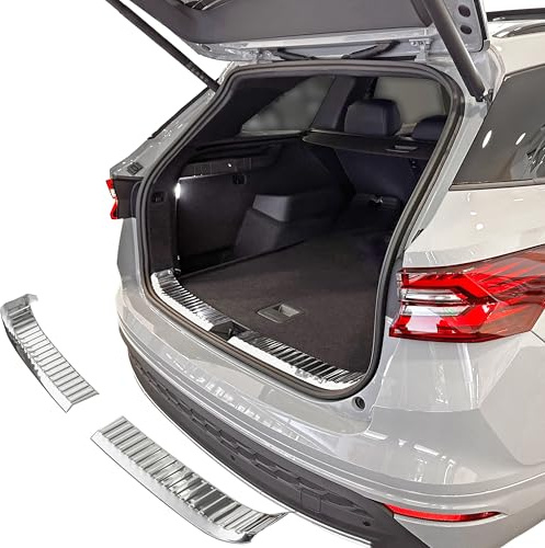 RECAMBO Ladekantenschutz Edelstahl innen Chrom passend für Skoda Kodiaq II BJ ab 2024 - Kratzschutz, passgenaue Kontur, rostfreier Edelstahl, klebebandbasiert, schnelle Montage