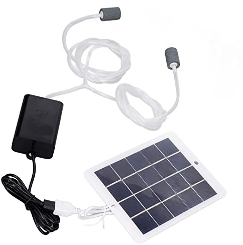 KIMISS Bomba Aireadora de Tanque de Peces con Energía Solar, Bomba de Oxígeno Solar Multiusos para Acuarios, Fácil Instalación, Kit de Aireador de Pesca Portátil