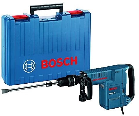 Bosch Professional Schlaghammer GSH 11 E (inkl. Zusatzhandgriff, 1x Flachmeißel, Fetttube, Maschinentuch, im Handwerkerkoffer)