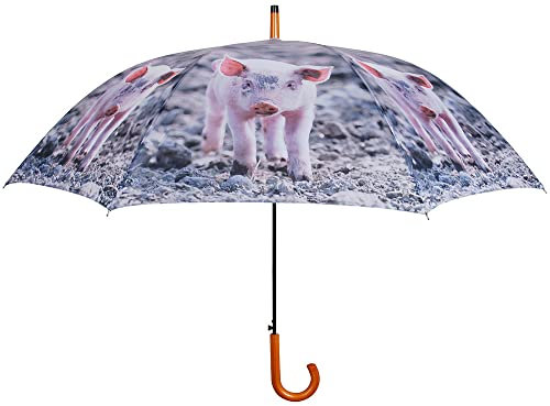 Esschert Design Regenschirm Schwein Bauernhof 2 Personen Stockschirm Groß Ø 120 cm