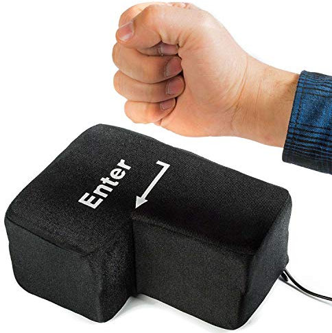 Big Enter Button XXL Enter Button med skrivbordskudde USB Gadget Keyboard för antistress-avlastning