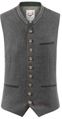 Stockerpoint Uomo Weste Sirius Trachtenwesten Not Applicable, Grigio (Grau/Tanne Grau/Tanne), Medium (Taglia Produttore: 50)