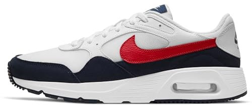Nike Air Max SC, Herren-Sneaker, Weiß/University Red-Obsidian, 42 EU