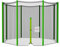 Cliselda Sicherheitsnetz für Trampolin 366 cm 8 Stangen,Gartentrampolin Ersatznetz,Trampolin-Zubehör,Sicherheitsnetz,mit Reißverschluss, UV-beständig - Grün