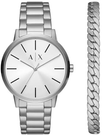 Armani Exchange Watch for Men, Quartz Three Hand Movement and 42 mm Case Size with Stainless Steel Strap