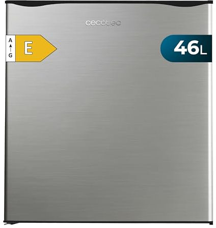 Cecotec Mini Frigoriferi - Frigorifero Minibar 46L GrandCooler 20000 SilentCompress Inox E. Altezza 48,7cm, Larghezza 48cm, Basso Consumo, Porta Reversibile, Inox
