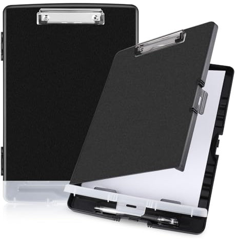 JIANTA Klemmbrett A4 mit Aufbewahrung, Robuste Clipboard mit Aufbewahrungsbox, A4 Kunststoff-Klemmbretter mit Fach, Hochleistungs-Clips Schreibbrett Zwischenablage für Schule, Industrie und Büro