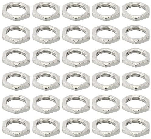 PATIKIL M9x0.75 Acciaio Dadi Esagonali 50pz Metrico Filettatura Dadi Viti Bullone Dispositivi Fissaggio Hardware Finitura Zincata per Lampade Macchinari Manutenzione 2.5mm Altezza