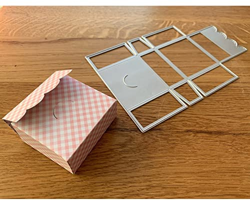Gift Box Making Metal Die Cuts Cutting Dies, Gift Box Making Paper Cards Cutting Dies Cut Stencils for DIY Embossing Card Making Book Tags Decorative Paper Dies Scrapbooking