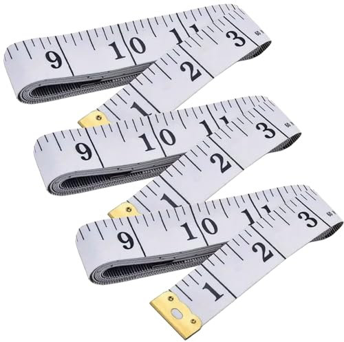 3 Bände Maßband Körpe, 200cm/79 Zoll Schneidermaßband Doppelseitige Measuring Tape Flexible Bandmaß Massband Schneider Umfangmaßband Für Haushalte Handwerker Schneider(schwarz und weiß)