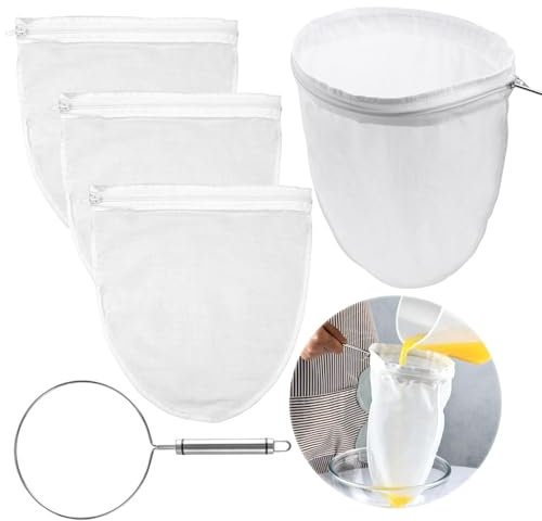 Sacchetto per Latte di Noce, Setaccio Filtro Alimentare, Sacchetto Filtrante Latte Vegetale, Sacchetto Filtro Riutilizzabile, Sacchetto Filtro per Latte Di Mandorle, Sacchetto Filtro a Maglia Fine