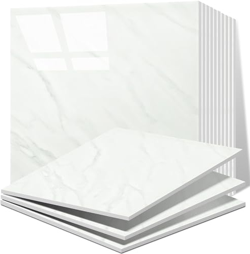 Vieshful 20 Pièces Carreaux Adhesif Cuisine, Carrelages en Marbre Auto-Adhésifs de 30 x 30 cm pour mur, Carrelages Adhésifs Pour Cuisine, Salle de Bains Salon