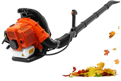 BJTDLLX Souffleur à feuilles 7000 tr/min, souffleur à essence à 2 temps, à essence, sac à dos, 1,25 kW, pour le nettoyage de la pelouse, 720 m³/h