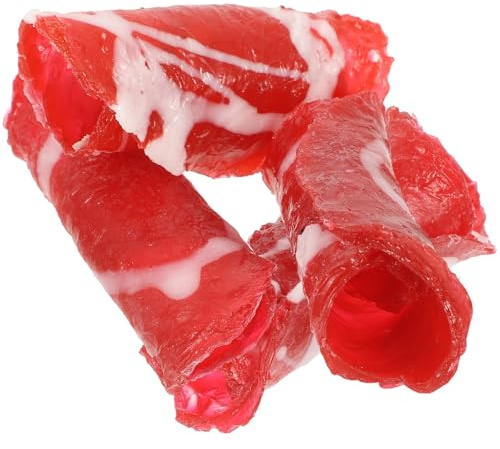 Milisten Lot de 4 Rouleaux de Viande Artificielle en PVC Réaliste Accessoire de Fausse Viande pour Décoration Photographie et Jeu Éducatif Modèle Alimentaire pour Jouets Cuisine