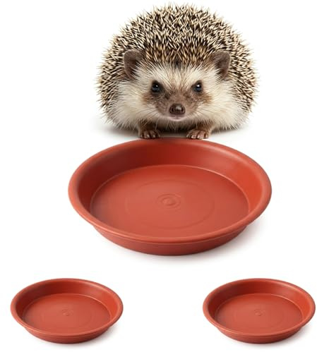 DAQUN 3 Pcs Hedgehog Bowl, Shallow Plastic Feeding Dish, Low-Profile 2cm Deep Design, Water Bowl, Animal Bowls for Wild Visitors