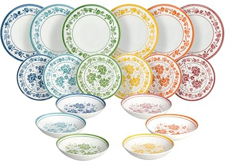 Tognana Sintra, Servizio piatti per 6 persone 18 pezzi, porcellana, multicolor