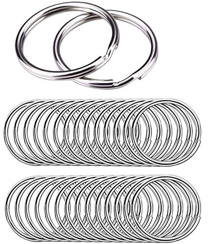 ZYHDFH 100 Stück Schlüsselringe Set 20mm Edelstahl Runder Schlüsselbandring Schlüsselanhänger Ring Clips Metall Split Ring für Haus Schlüssel Organisation und Handwerk, Rostschutz, Leicht zu öffnen